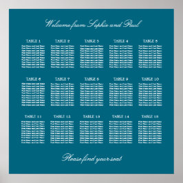 Poster Cartaz de Plano de Assentos de Casamento na Mesa T
