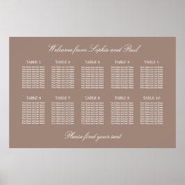 Poster Cartaz de Plano de Assentos de Casamento na Mesa T