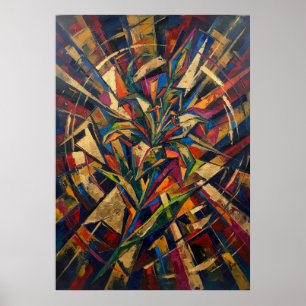 Poster Cartaz de Planta Abstrata Colorida