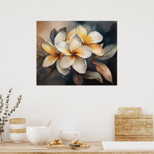 Poster Cartaz de Plumeria Dourada