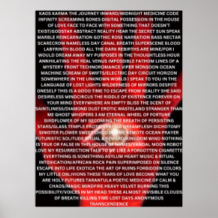 Poster cartaz de poema original KAOS KARMA