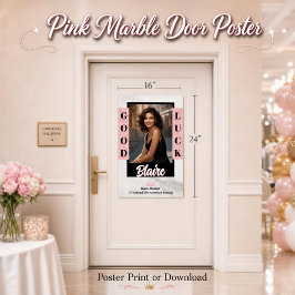 Poster Cartaz de Porta de Concurso Rosa Dourado Mármore G