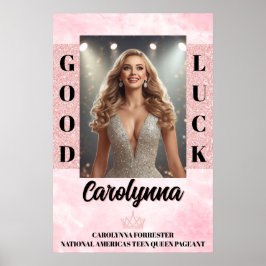 Poster Cartaz de Porta de Despedida do Concurso Pink Marb