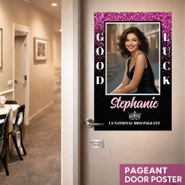 Poster Cartaz de Porta do Concurso Sorte Brilho Rosa