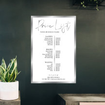 Cartaz de Preços de Negócios Prata e Branco Modern