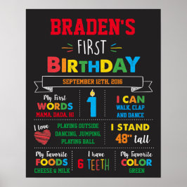 Póster Cartaz de Primeiro Aniversário Marco