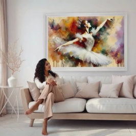 Poster Cartaz de Princesa Bailarina em Aquarela Sonhadora