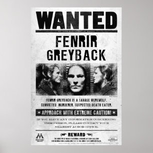 Póster Cartaz de Procurado de Fenrir Greyback