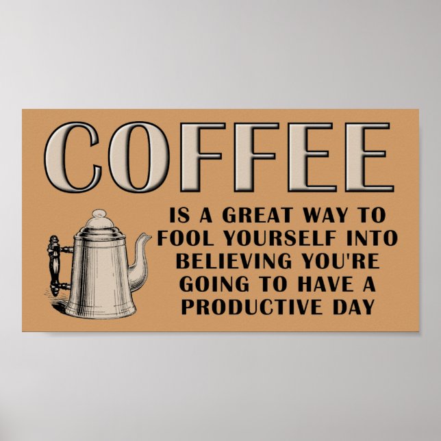 Póster Cartaz de Produtividade do Café (Frente)