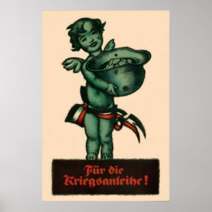 Poster Cartaz de Propaganda Alemã da Primeira Guerra Mund