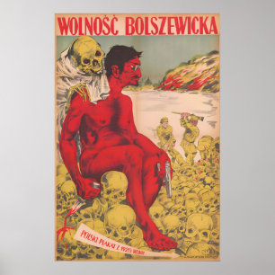 Poster Cartaz de propaganda anticomunista da Polônia, déc
