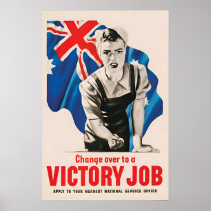 Poster Cartaz de Propaganda Australiano da II Guerra Mund