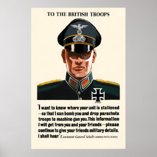 Poster Cartaz de Propaganda Britânico da II Guerra Mundia