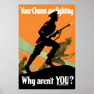 Poster Cartaz de Propaganda Canadense da Primeira Guerra 