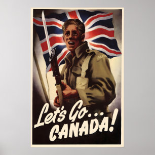 Poster Cartaz de Propaganda Canadense da Segunda Guerra M
