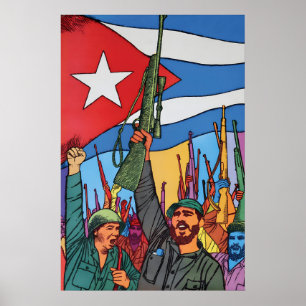Poster Cartaz de Propaganda Cuba Dez anos de Revolução