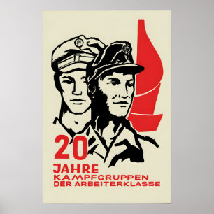 Poster Cartaz de Propaganda da Alemanha Oriental 20 anos 