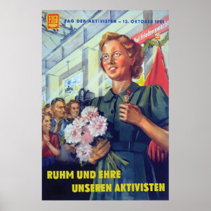 Poster Cartaz de propaganda da Alemanha Oriental FDGB gló
