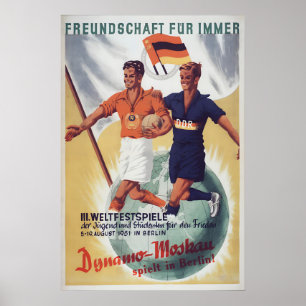 Poster Cartaz de Propaganda da Alemanha Oriental -GDRSovi