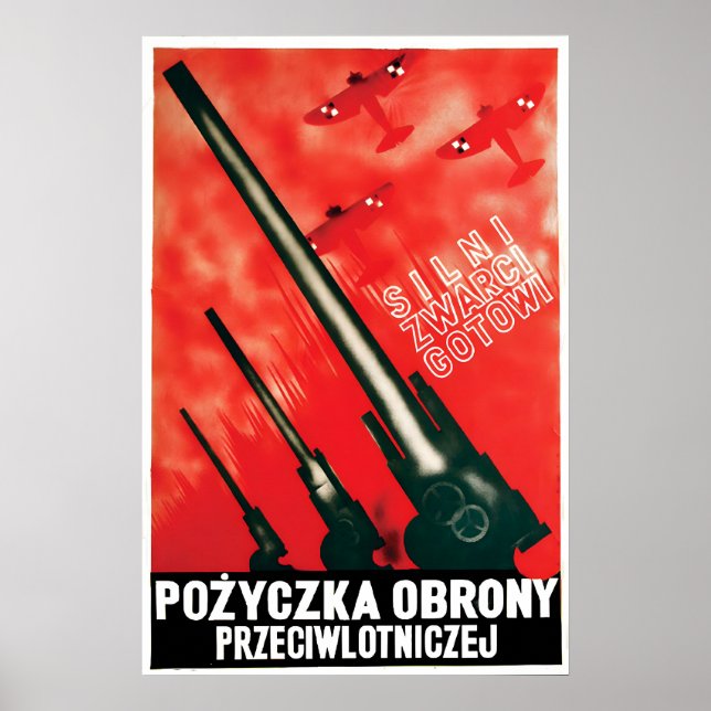 Poster Cartaz de Propaganda da Força Aérea Polonesa da Se (Frente)