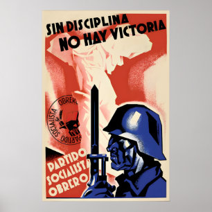 Poster Cartaz de Propaganda da Guerra Civil Espanhola Sem