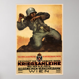 Poster Cartaz de Propaganda da I Guerra Mundial Áustria H