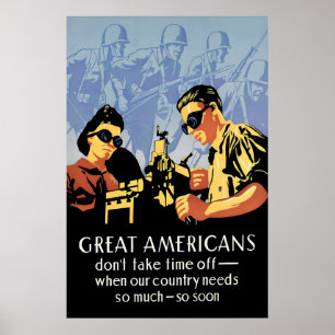 Poster Cartaz de Propaganda da II Guerra Mundial American