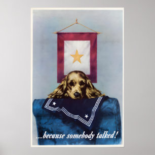 Poster Cartaz de Propaganda da II Guerra Mundial Cachorri