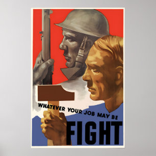 Poster Cartaz de Propaganda da II Guerra Mundial Canadá -