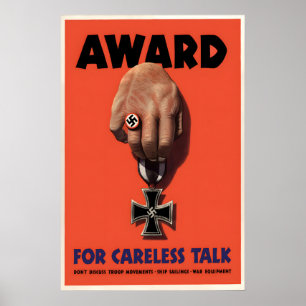 Poster Cartaz de propaganda da II Guerra Mundial EUA Prêm
