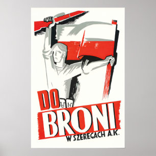 Poster Cartaz de Propaganda da Polônia na Segunda Guerra 