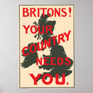 Poster Cartaz de Propaganda da Primeira Guerra Mundial Br