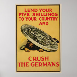 Poster Cartaz de Propaganda da Primeira Guerra Mundial Es