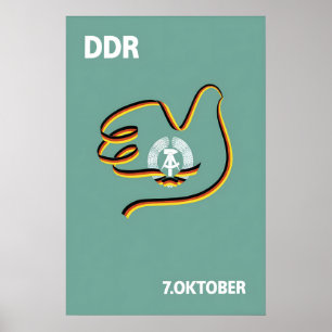 Poster Cartaz de Propaganda da RDA Alemanha Oriental Naci