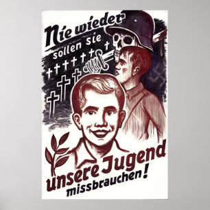 Poster Cartaz de Propaganda da RDA Nunca eles abusarão do