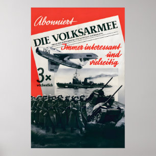 Poster Cartaz de Propaganda da RDA O Exército do Povo Vin