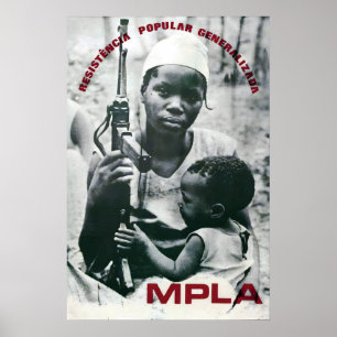 Poster Cartaz de Propaganda de Angola dos anos 1970 Apoie