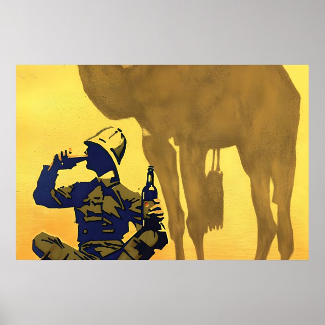 Poster Cartaz de propaganda de cerveja alemã da década de (Frente)