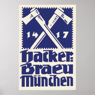 Poster Cartaz de propaganda de cerveja alemã da década de