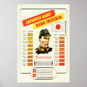 Poster Cartaz de Propaganda de Insígnia de Patente Japone