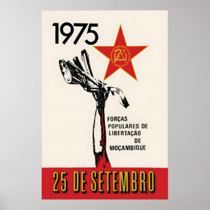 Poster Cartaz de Propaganda de Libertação de Moçambique d