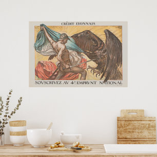 Poster Cartaz de Propaganda de Obrigações de Guerra Franc