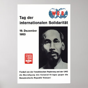 Poster Cartaz de Propaganda de Solidariedade com o Vietna