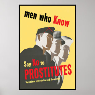 Poster Cartaz de Propaganda EUA Homens que sabem. Dizer n