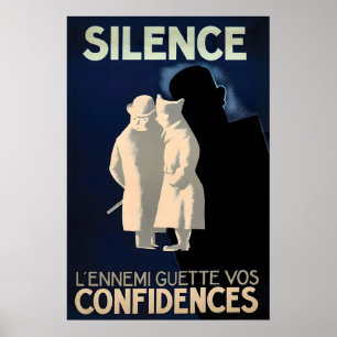 Poster Cartaz de Propaganda Francês da Segunda Guerra Mun