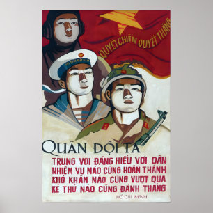 Poster Cartaz de Propaganda Guerra do Vietnã Nosso Exérci