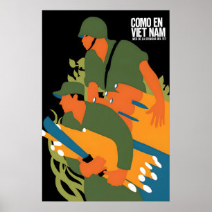 Poster Cartaz de Propaganda Guerra do Vietnã Solidariedad