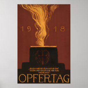 Poster Cartaz de Propaganda Imperial Alemã da Primeira Gu