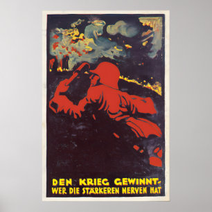 Poster Cartaz de Propaganda Imperial Alemã da Primeira Gu