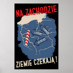 Poster Cartaz de Propaganda Polonesa Para as terras que e